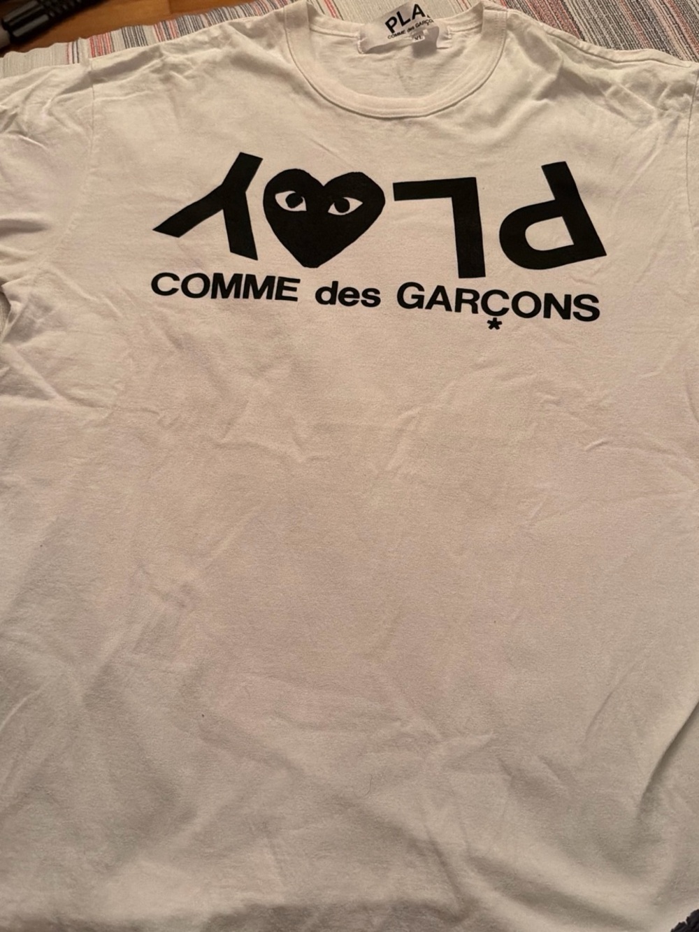 Comme des Garçons PLAY White Tee with Black Logo